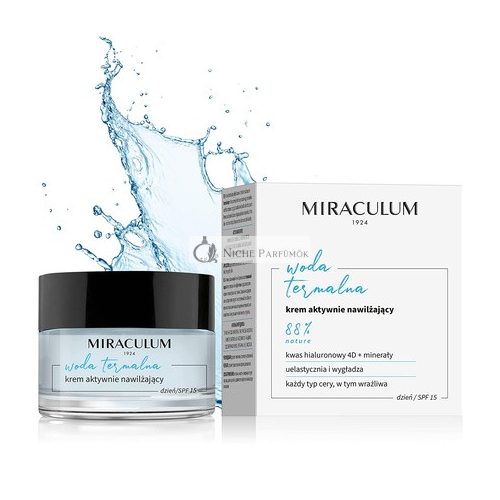 Miraculum Hidratáló Nappali Krém SPF 15 Nőknek - Anti-Aging Nappali Krém SPF 15 Termálvízzel - Vegán Hidratáló - Anti-Age Hyaluronsav Nappali Krém - 50ml