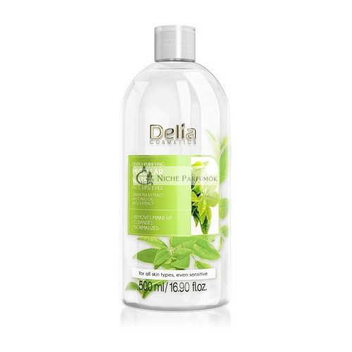 Delia Cosmetics Tisztító Micellás Víz Zöld Teás Kivonattal és Avokádó Olajjal, 500ml