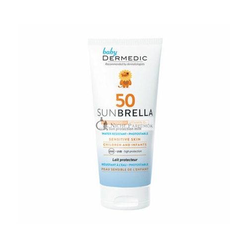 DermEdic Baby Sunbrella Schutzmilch SPF50 für Kinder ab 1 Monat, 100g