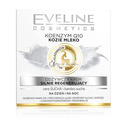 Eveline Cosmetics Nature Line Ziegenmilch Intensiv Regenerierende und Nährende Tages- und Nachtcreme mit Coenzym Q10, 50ml