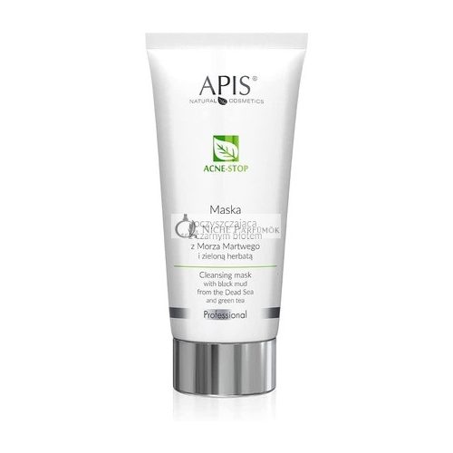 Apis Professional Acne Stop Tisztító Maszk Zöld Teával és Holt-tengeri Fekete Iszappal, 200g