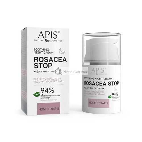 Apis Rosacea Stop Nyugtató Éjszakai Krém Irritált és Érzékeny Bőrre, 50g