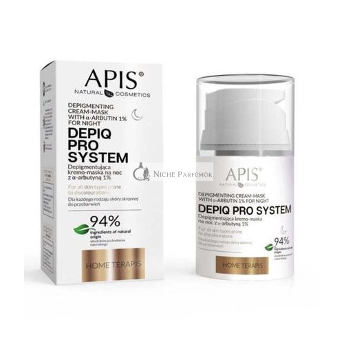 APIS Depiq Pro System Depigmentierende Crememaske mit Alpha-Arbutin 1% für Nacht, 50ml