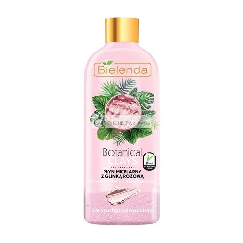 Bielenda Botanische Tone Vegan Micellare Abschminkmittel mit Rosa Ton für Trockene und Dehydrierte Haut, 500 ml