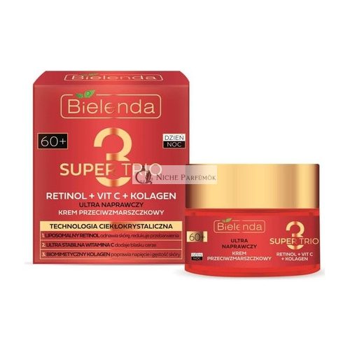 Bielenda Super Trio Retinol Vitamin C Kollagen Ultra Reparierende Anti-Aging Creme 60+ 50ml