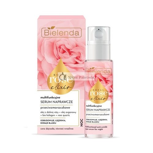 Bielenda Royal Rose Elixier Multifunktionales Reparaturserum für die Nacht, 30ml