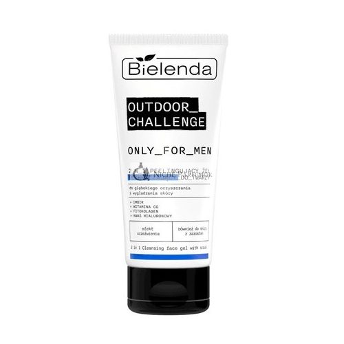 Bielenda Only For Men Outdoor Challenge 2-In-1 Peeling Tisztító Gél Arcra, 150g