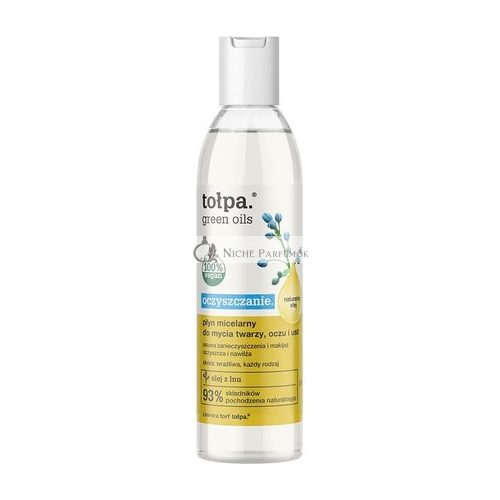 TOŁPA GREEN Öle Reinigende Micellar Flüssigkeit für Gesicht, Augen und Lippen, 200ml - 100% vegan