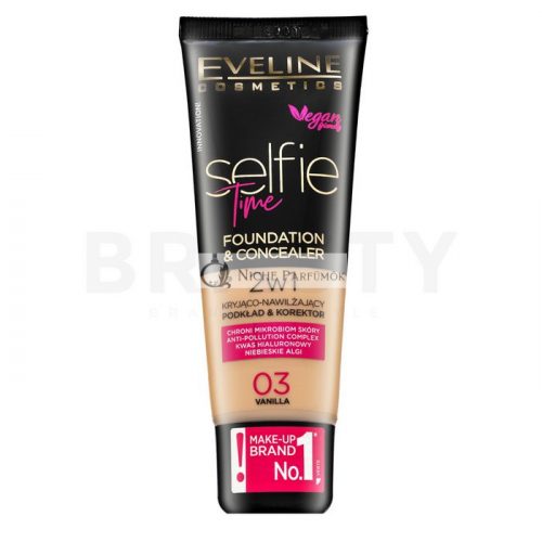 Eveline Selfie Time 2in1 Foundation & Concealer hosszan tartó make-up 2az 1-ben 03 Vanilla 30 ml