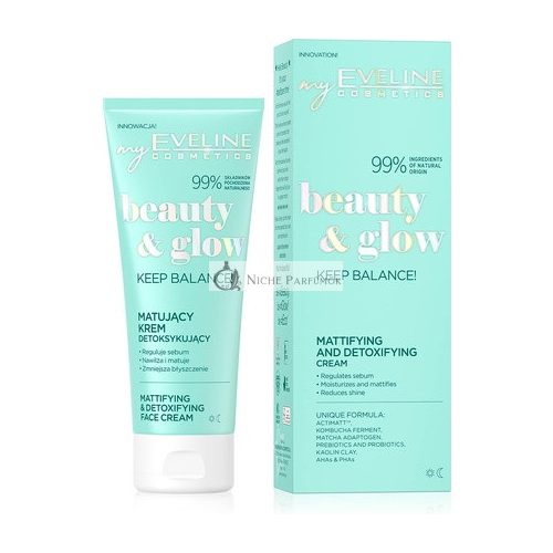 EVELINE Beauty & Glow Keep Balance! Mattító Detoxifikáló Krém, 75ml