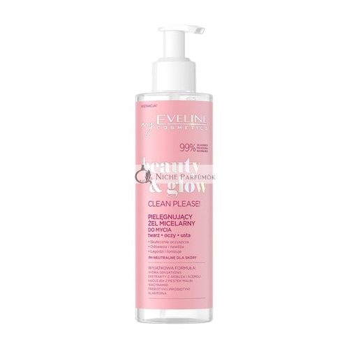 EVELINE Beauty & Glow Clean Please! Kondicionáló Micellás Gél Arcra, Szemhéjra és Ajkakra, 200ml