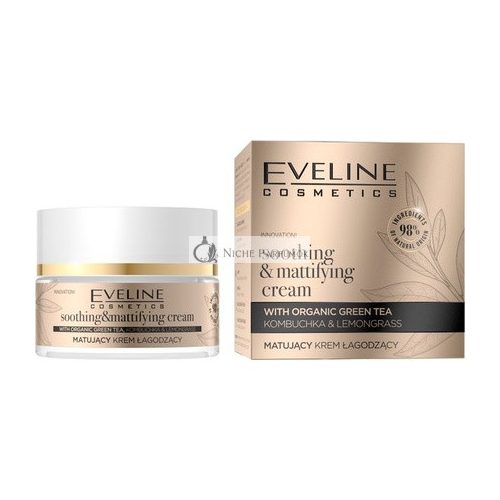 Eveline Cosmetics Organikus Arany Nyugtató és Mattító Krém, 50ml