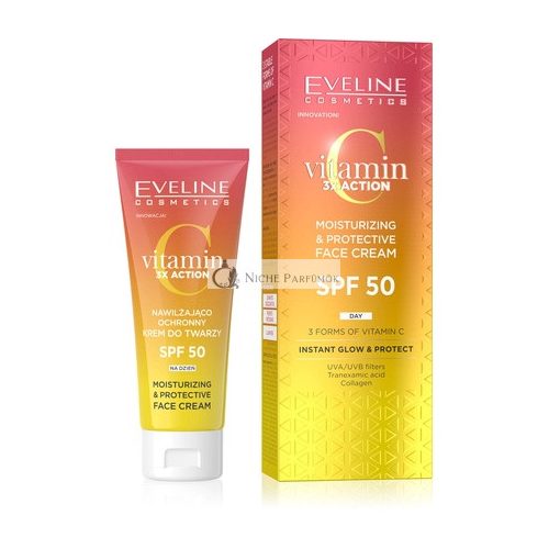 Eveline C-vitamin 3x Hatású Hidratáló Védő Nappali Krém SPF50, 30ml