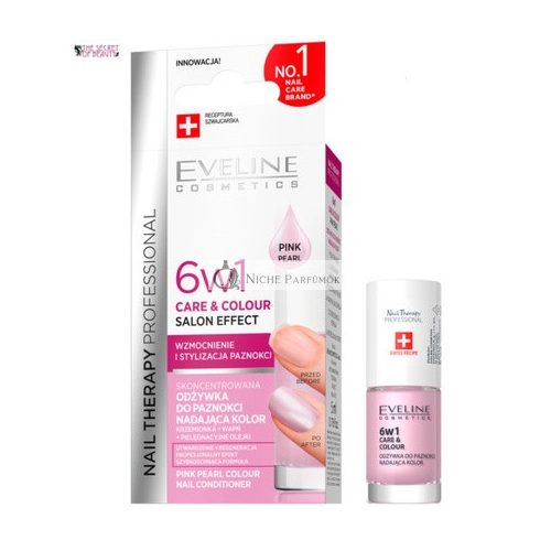 Eveline 6 az 1-ben Ápolás és Szín Rózsaszín Gyöngy Körömlakk Kondicionáló, 5ml