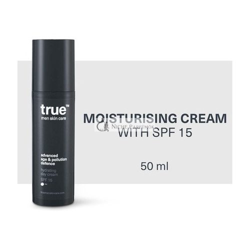 True Men Hautpflege Hydratisierende Tagescreme mit SPF 15 Fortschrittlicher Alters- und Umwelt-Schutz 50ml