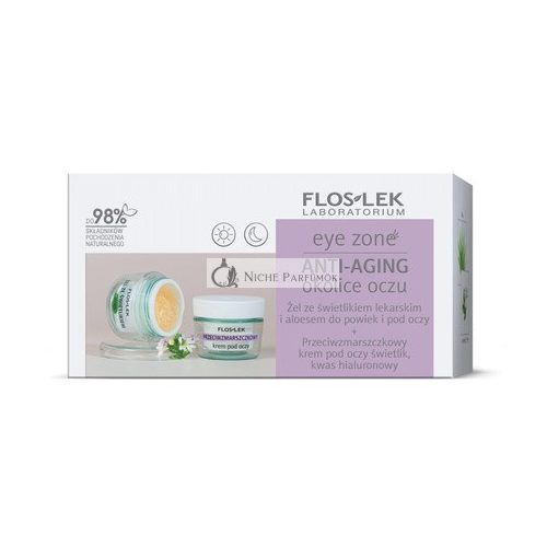 Floslekset Augenbereich Gel mit Augenkraut und Aloe - 10g Anti-Falten Augencreme mit Hyaluronsäure - 15ml