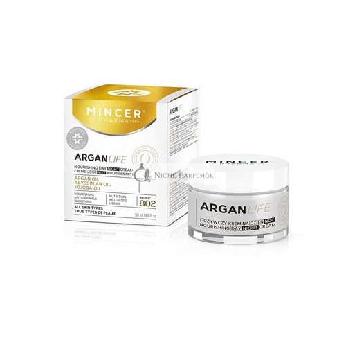 Mincer Pharma Argan Life 50+ Nährende Anti-Aging Glättende Creme für Tag und Nacht für Alle Hauttypen mit Arganöl, Abyssinianöl und Jojobaöl, 50ml