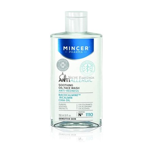 Mincer Pharma Anti-Allergische Beruhigende Reinigungsöl für empfindliche Haut mit Bacocalmine, Iricalmine und Chia-Öl, 150 ml