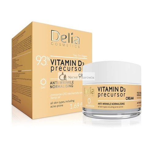 Delia Cosmetics Vitamin D3 Vorläufer Anti-Aging Normalisierende Tagescreme für Alle Hauttypen, 50ml