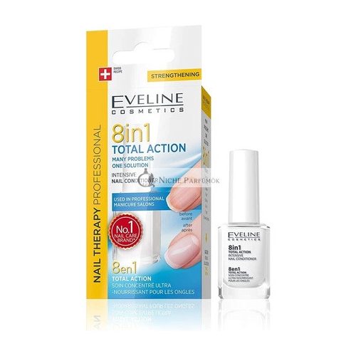 Eveline Cosmetics Nageltherapie Professionelles 8in1 Total Action Konzentrat Härtungs- und Stärkungslack Nagelserum 12ml