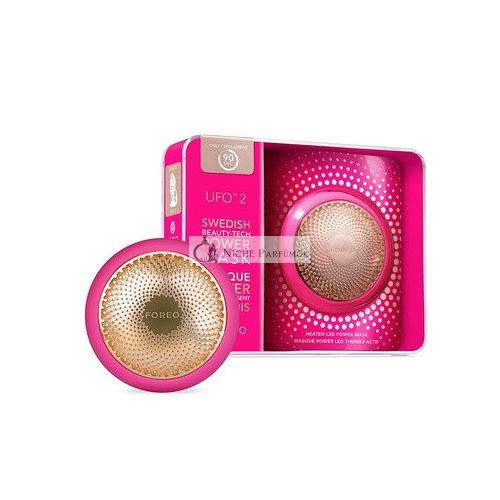 FOREO UFO 2 Fuchsia Szuperfeltöltött 2-perces Arcmaszk Készülék Hőszabályozással, T-Sonic Masszázzsal, Teljes Spektrumú és Piros LED, Hidratáló, Tápláló, 2 Év Garancia