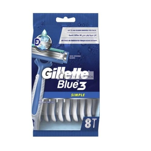 Gillette Blue Simple 3 Eldobható Borotvák - 8 Darab