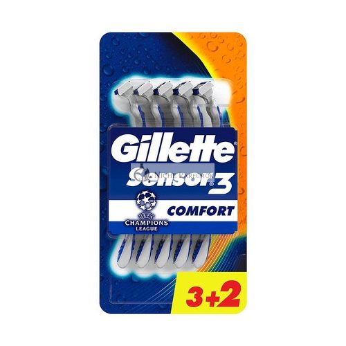 Gillette Sensor3 Comfort Eldobható Penge 5 Darab Ezüst