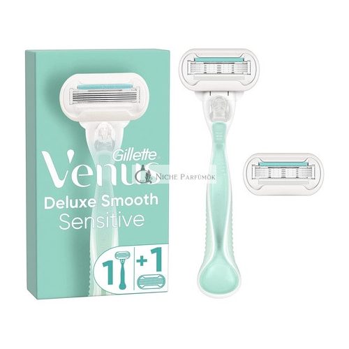 Gillette Venus Smooth Sensitive Damenrasierer mit 3-Klingen-Rasierer und 2 Klingen