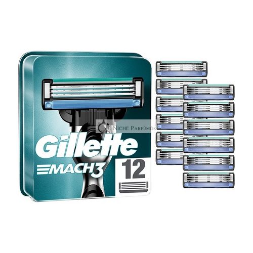 Gillette Mach3 Männer Rasierklingen Nachfüllpackung mit Präzisions-Trimmer 12 Stück, neu