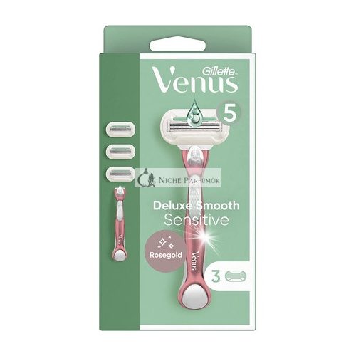 Gillette Venus Deluxe Smooth Sensitive Női Borotva 3 darab - 3-as csomag