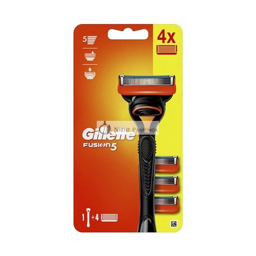 Gillette Fusion5 Herrenrasierer mit 4 Ersatzklingen - Schwarz