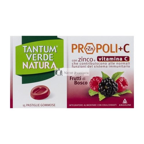 Angelini Tantum Verde Natura Propolis+C Beerenaroma Nahrungsergänzung 15 Tabletten