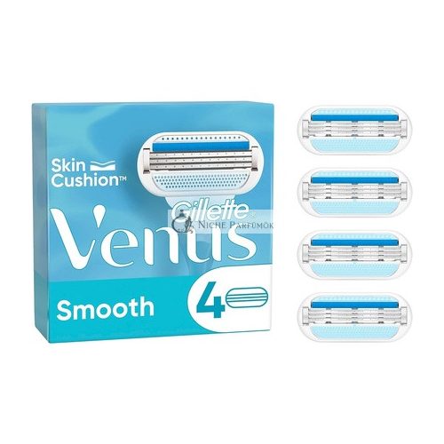 Gillette Venus Smooth Damenrasierer Klingen 4 Ersatzklingen mit 3-fach geschützter Klinge, die sich an die Körperkontur anpasst