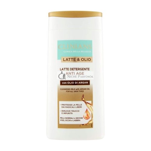 Clinians Latte & Olaj Anti-Aging Tisztító Tej Minden Bőrtípusra Argan Olajjal, 200ml