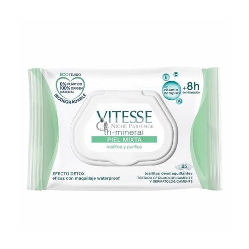 Vitesse Tri-Mineral Make-up Entferner Tücher für Mischhaut 25 Stück