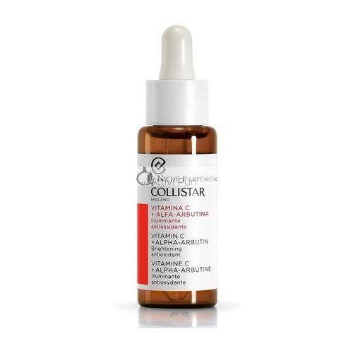 Collistar Attivi Puri Vitamin C Serum + Alpha Arbutin Gesichtstropfen für Anti-Aging Feuchtigkeitseffekt, 30ml