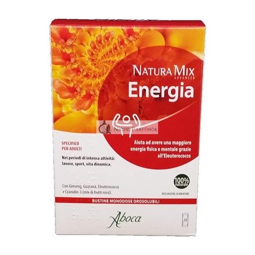 Aboca Natura Mix Fortgeschrittener Energiemix Nahrungsergänzungsmittel 20 Lösliche Beutel