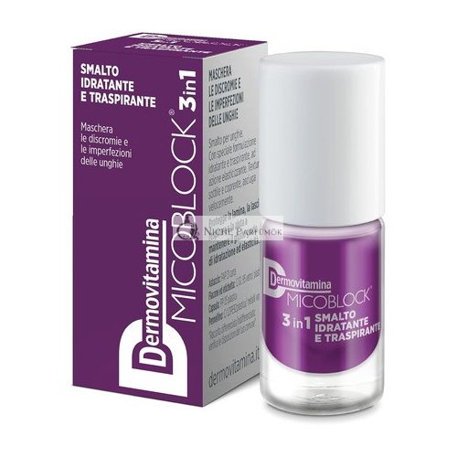 Dermovitamina Micoblock 3in1 Feuchtigkeitsspendender und Atmungsaktiver Nagellack, 5ml Lila