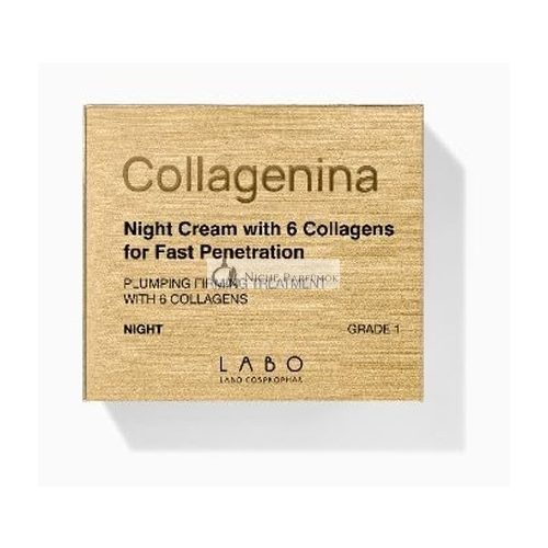 Collagenina Nachtcreme Grad 1 mit 6 Kollagenen für schnelle Absorption, 50ml