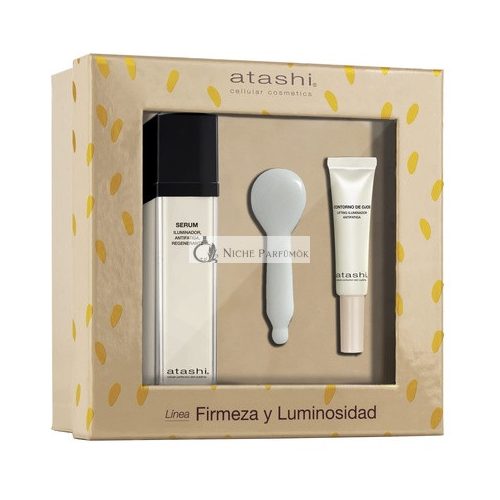 Atashi Ritual Lifting Highlighter Szérum Hatékony Lifting-Feszesítő + Szemkontúr Highlighter + Gua Sha Kanál, 50ml + 15ml