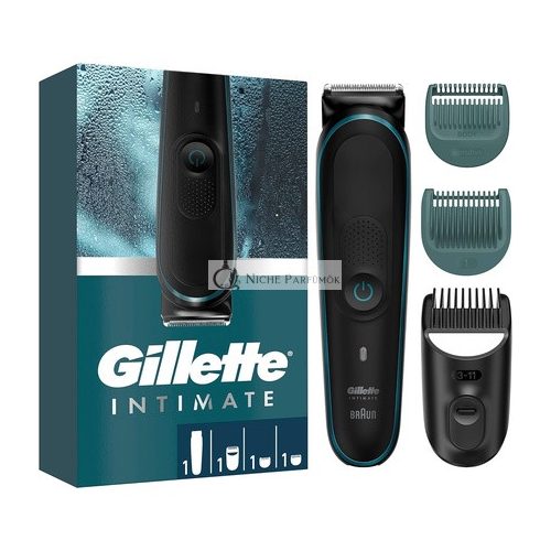 Gillette Intim Trimmer Férfiaknak i5 Intim Területre SkinFirst Intim Borotva Élethosszig Tartó Éles Pengékkel Vízálló Vezeték Nélküli Nedves és Száraz Használatra