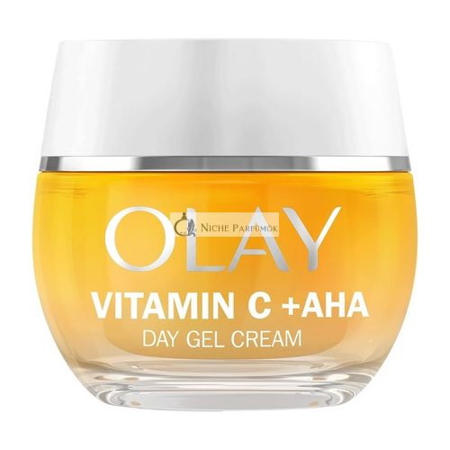 Olay Vitamin C Gesichtsfeuchtigkeitsspender Tagesgel-Creme mit AHA, Hautpflege mit Niacinamid 99% Reinheit und Vitamin E 50ml