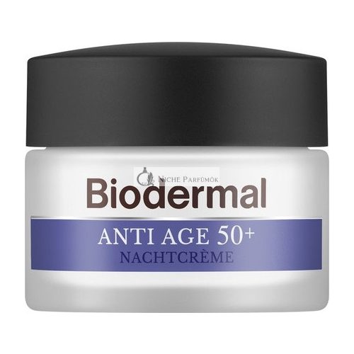 Biodermal Anti-Aging Éjszakai Krém 50+ - Éjszakai Krém Niacinamiddal és Shea Vajjal - Segít Csökkenteni a Ráncokat - 50ml