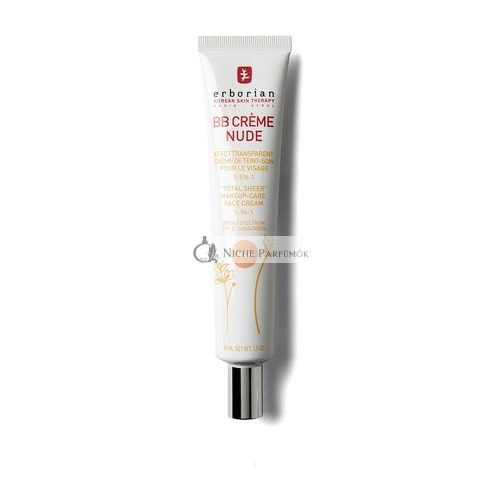 Erborian BB-Creme mit Ginseng, 5-in-1 Koreanische Pflege-Gesichtscreme SPF 20, Nude Shade, 45ml