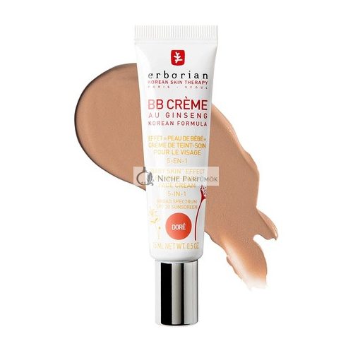 Erborian BB Cream mit Ginseng Komplex 5-in-1 Koreanische Kosmetikbehandlung SPF 20, 15ml