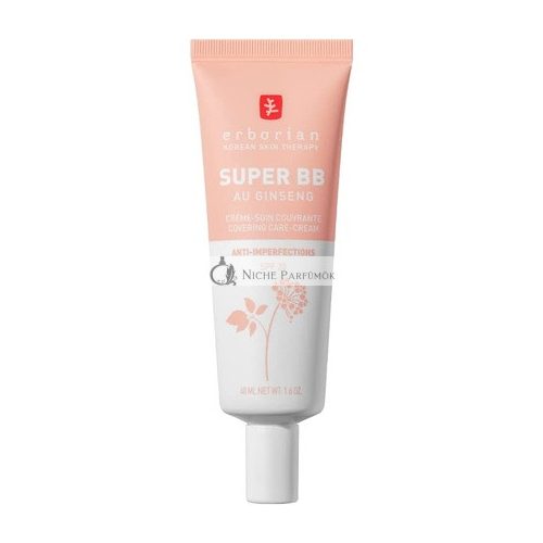 Erborian Super BB Creme mit Ginseng, Vollständige Abdeckung für Akneanfällige Haut, 40ml