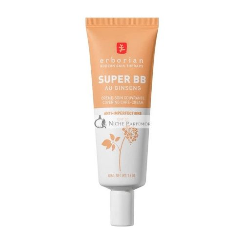 Erborian Super BB Cream mit Ginseng Vollständige Abdeckung BB Cream für Akneanfällige Haut, 40ml