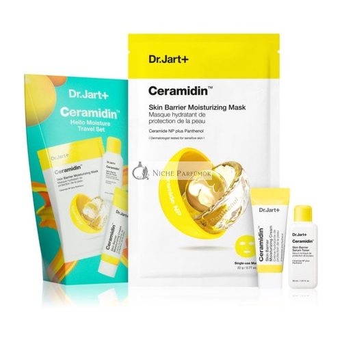 Dr Jart Ceramidin Hello Moisture Reise-Set mit Feuchtigkeitscreme 7ml, Tonisierendem Serum 15ml und Hautbarriere Feuchtigkeitsmaske 22g